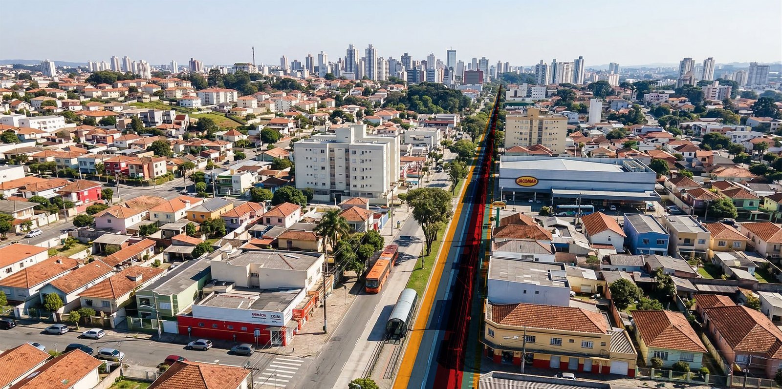 Mapa de localização do DUO Novo Mundo, na região sul de Curitiba